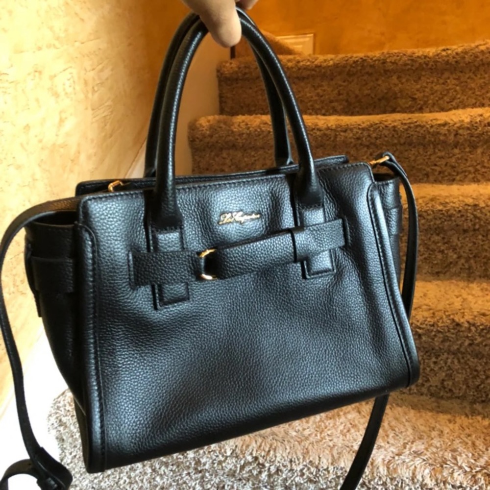Les Copains Black Italian Leather Mini Satchel